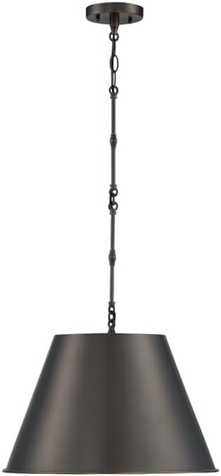 Savoy House 7-231-1-323 Alden Traditional Metal Opaque Pendant, 1-Light 60 Watt, 13" H x 18" W, Old Bronze