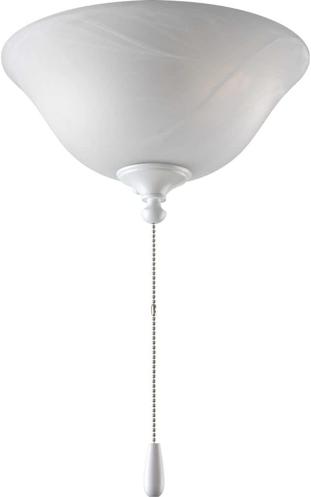 Progress Lighting 2-Light Ceiling Fan Light Kit for AirPro Collection Ceiling Fans, Classic Tranisitonal Style with Alabaster Style Glass Bowl, Includes 2 LED Light Bulbs and Finials in 5 Colors