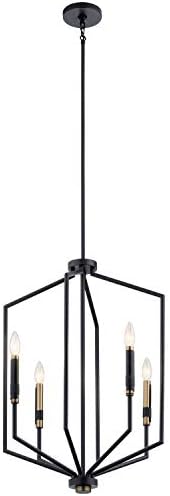 Kichler Armand 27 inch 4 Light Foyer Pendant in Black and Bronze Finish