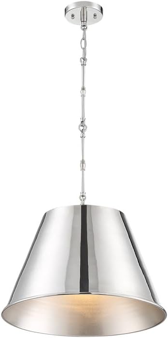 Savoy House 7-231-1-109 Alden Traditional Metal Cone Pendant, 1-Light 60 Watt, 13" H x 18" W, Polished Nickel