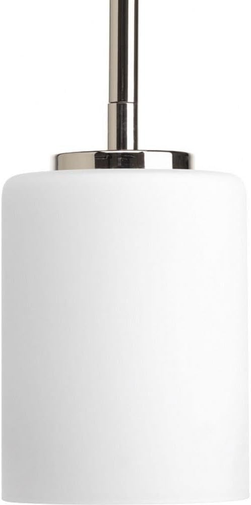 Progress Lighting Replay Collection 1-Light Polished Nickel Etched White Glass Modern Mini-Pendant Light