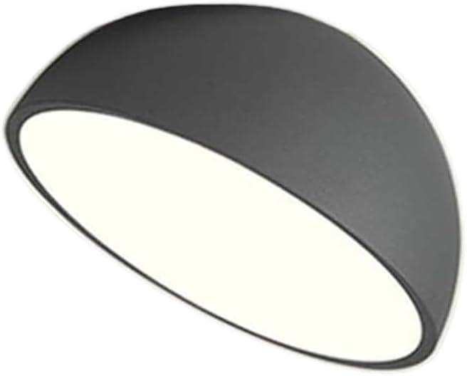 KISAD Modern and Minimalism Semi-Circular Ceiling Lights Iron Body Semi Flush Mount Ceiling Lamp Available in Black and White Three-Color Mode Ceiling Light Fixture for Bedroom(Black,20CM/7.87IN)