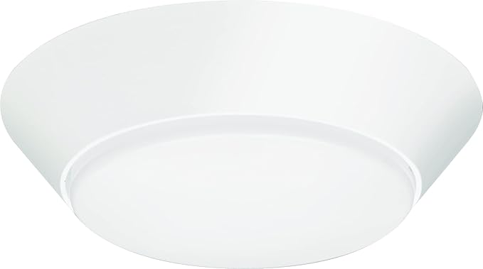 Lithonia Lighting Versi Lite LED Flush Mount Ceiling Light, 3-In-1 Switchable White Light, Dimmable LED Lights for Bedroom, Bathroom, Hallway, 7" Round, White