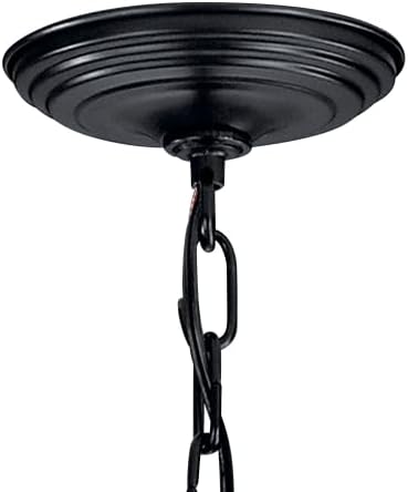 Kichler Larkin 47.75" Foyer Pendant Light in Black, 8-Light Oversized Pendant, (47.75" H x 24" W), 42591BK
