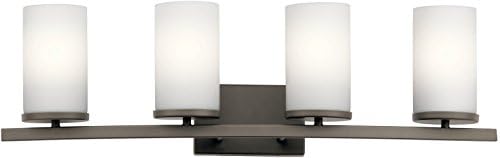 Kichler Crosby 31" 4 Light Vanity Light Satin Etched Cased Opal Olde Bronze®