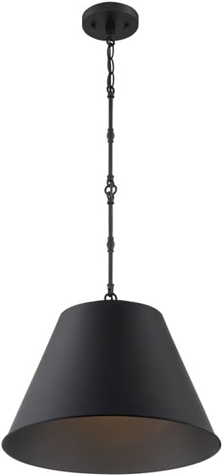 Savoy House 7-231-1-89 Alden Traditional Metal Opaque Pendant, 1-Light 60 Watt, 13" H x 18" W, Matte Black