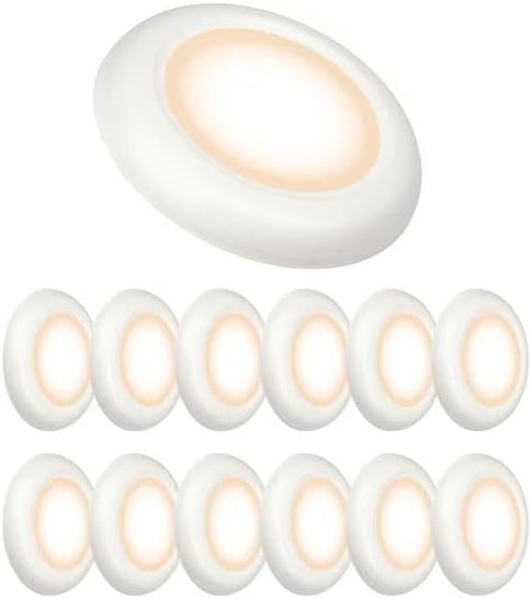 Ultralux 6" LED Flush Mount Ceiling Light – Dimmable, Slim Puck Downlight - Over 50,000 Hours of Energy Efficient LED Light - Multi-Purpose Easy-Install Light Fixture - (12 Pack, Warm White)