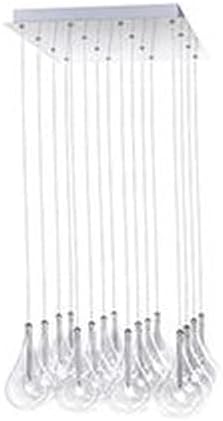 ET2 Lighting Larmes 16-Light Pendant | Polished Chrome Finish | Clear Glass Teardrop Shade | Modern Hanging Ceiling Light | E20117-18