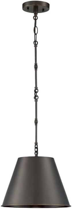 Savoy House 7-232-1-323 Alden Traditional Metal Cone Pendant, 1-Light 60 Watt, 9" H x 12" W, Old Bronze