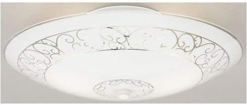 Westinghouse 6620600 Two-Light Semi-Flush-Mount Interior Ceiling Fixture, White Finish with White Scroll Design Glass, Round