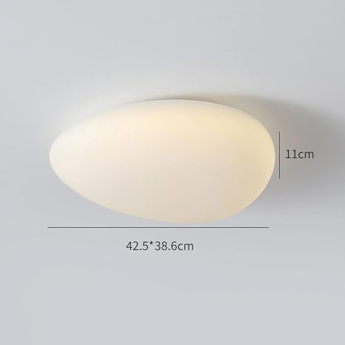 KISAD Modern Minimalist Pebble Shape Flush Mount Ceiling Light Nordic Style Soft Dimmable Ceiling Lamp Indoor Home Decor Fixture for Bedroom Living Room Kitchen(42.5cm)