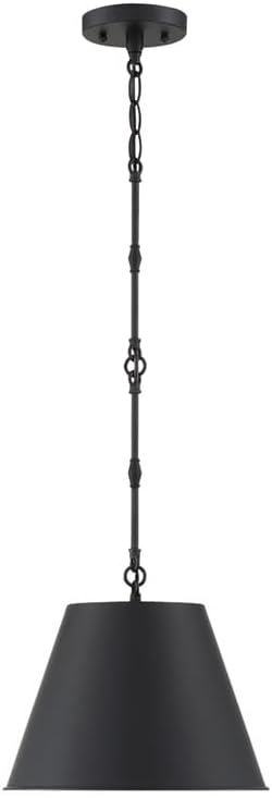 Savoy House 7-232-1-89 Alden Traditional Metal Bell Pendant, 1-Light 60 Watt, 9" H x 12" W, Matte Black
