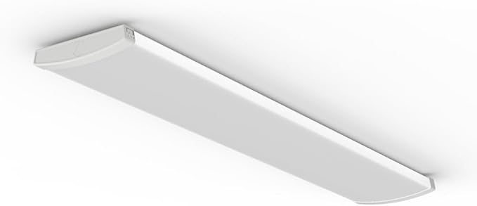 Lithonia Lighting TruWrap 4 Foot LED Ceiling Light Fixture, Low-Profile Wraparound LED Shop Light, Adjustable Lumens, Selectable Warm White/Cool White/Daylight Color, Curved Diffuser, Medium Width