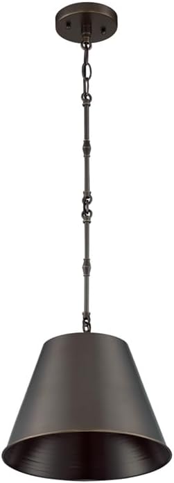 Savoy House 7-232-1-323 Alden Traditional Metal Cone Pendant, 1-Light 60 Watt, 9" H x 12" W, Old Bronze