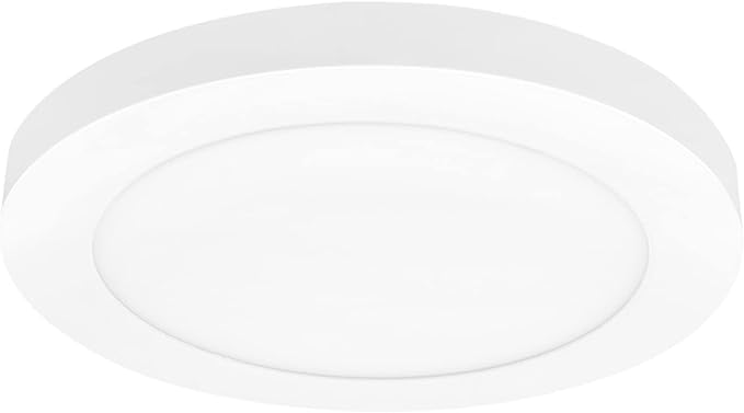 Maxxima 9 in. LED Flush Mount Ceiling Light Fixture - 1500 Lumens, 5 CCT 2700K-5000K, Round Color Selectable Panel Light, Dimmable, Recessed Can or J-Box Install, Suitable for Bathroom or Shower