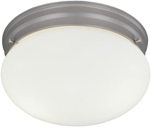 Designers Fountain 9 in 2-Light Flush Mount Ceiling Light with Frosted Glass Shade, Pewter, 4732-PW