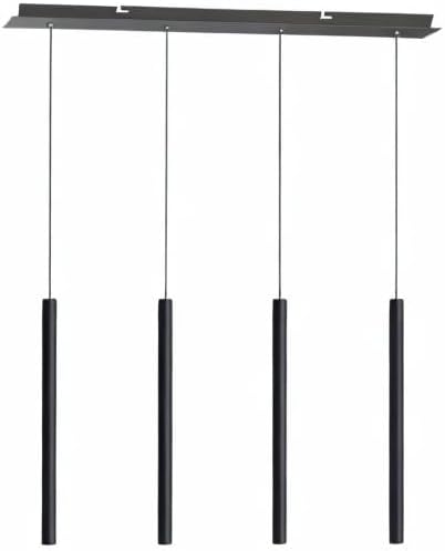 CANALIS 4 Mini Pendant Lighting Black - LED Hanging Light Fixture for Kitchen Island, Bar, Foyer - Cluster Pendants - Dimmable, Adjustable Wire, Lamp Bulb Included