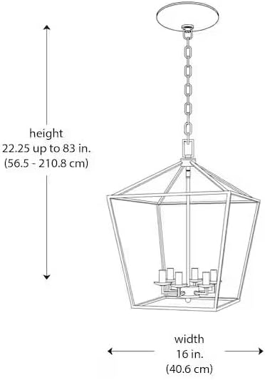 LYTIO 6 Light Chandelier Fixture with Caged Metal Shade Modern Flush Mount Ceiling Light 16 Inch Pendant Lighting Fixture Decoration for Bedroom Hallway Living Room