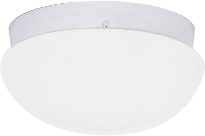 Nuvo SF77/987 Large White Mushroom with White Glass