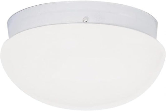 Nuvo SF77/987 Large White Mushroom with White Glass