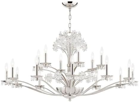 Hudson Valley 4452-PN Crystal 20 Light Chandelier from Beaumont Collection in Polished Nickel Finish,