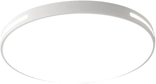 Modern, Simple, Round, Ultra-Thin Ceiling Light, Minimalist, Three-Color Dimming LED Ceiling Decorative Lighting, for Dining Room, Bedroom, Corridor, Metal Acrylic Lighting, Black 30 cm