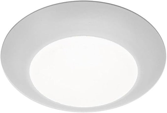 WAC Lighting Disc 4in LED Round Flush Mount with Recessed Retrofit Kit 3000K CCT 12W 725 Lumens in White