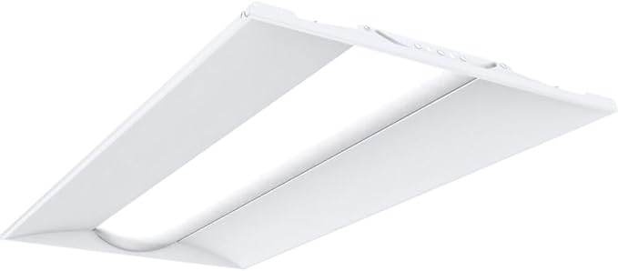 Lithonia Lighting 2x4 LED Troffer Light, Stack Switch LED Lay-in Ceiling Light Fixture, Adjustable Lumens, 3500K/4000K/5000K Switchable Color Temperature, Includes Emergency Battery Backup, White