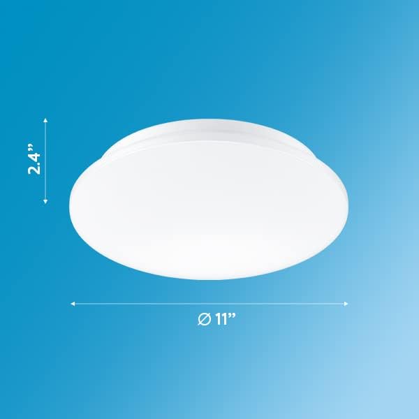 Philips LED Slim Flush Mount Drum Ceiling Light 1-Pack Daylight (5000K) 1500 Lumen (20W = 90W) Dimmable No Bulbs Required