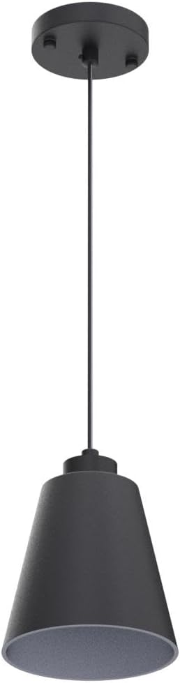 Black Pendant Light Kitchen Island Pendant Lighting with 5.94in Metal Shade Modern Hanging Light for Kitchen Small Pendant Light Fixture for Christmas Gift,Dining Room,Bar, Adjustable Cord