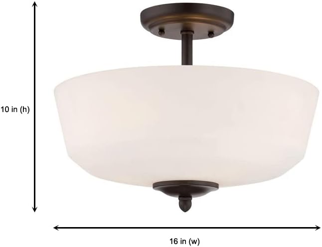 DESIGNERS FOUNTAIN 3-Lights Darcy Semi Flush Mount Ceiling Light, 16 Inch Lighting Fixture for Kitchen, Bedroom, Bathroom, and Hallway, Oil Rubbed Bronze, 15006-SF-34