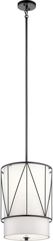 Kichler Birkleigh 18.25" 1 Light Pendant with Satin Etched Glass in Black