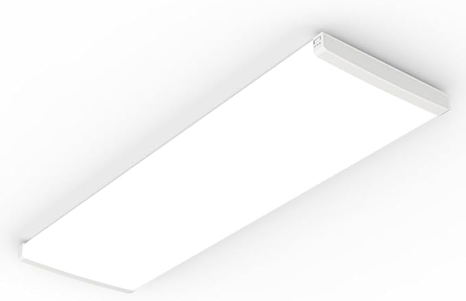 Lithonia Lighting TruWrap 4 Foot LED Ceiling Light Fixture, Low-Profile Wraparound LED Shop Light, Adjustable Lumens, Selectable Warm White/Cool White/Daylight Color, Flat Diffuser, Wide Width