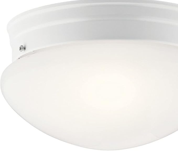 Kichler Ceiling Space 9" 2 Light Flush Mount with White Globe in Olde Bronze
