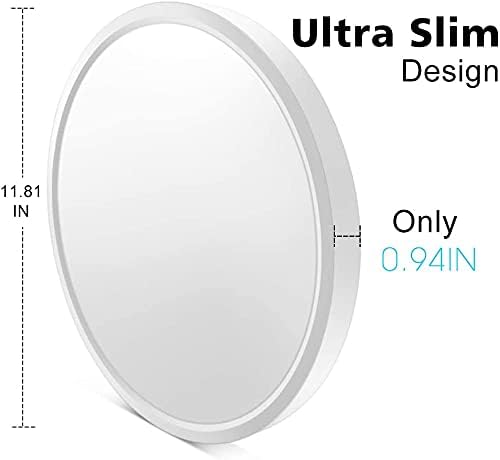 LED Flush Mount Ceiling Light Fixture, 2800K Warm White 24W(240W Equivalent) 12 Inch Flat Modern Ceiling Lighting, 3200LM Ceiling Lamp for Bathroom Porch, Kitchen, Bedroom, Living Room, Hallway