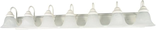 Nuvo Lighting 60/294 Seven Light Vanity, 7, Textured White/Alabaster Glass, Textured White/Alabaster Glass