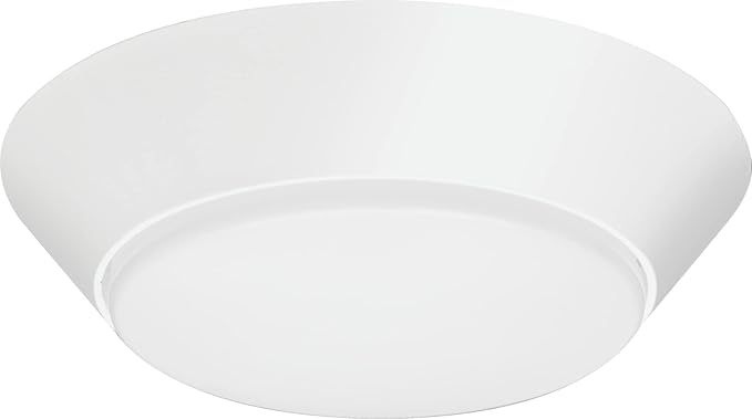 Lithonia Lighting Contractor Select 7 inch Round LED Flush Mount Thin Ceiling Light White 3000K Dimmable