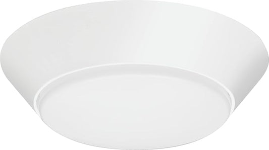Lithonia Lighting Contractor Select 7 inch Round LED Flush Mount Thin Ceiling Light White 3000K Dimmable