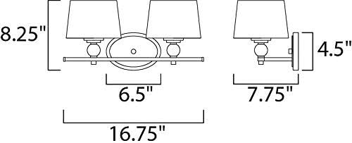 Maxim Lighting Rondo 2-Light Bath Vanity Light | Polished Nickel Finish | Transitional Indoor Light Fixture | Ideal for Bathrooms & Powder Rooms | Dimmable Damp Rated | 12762WTPN