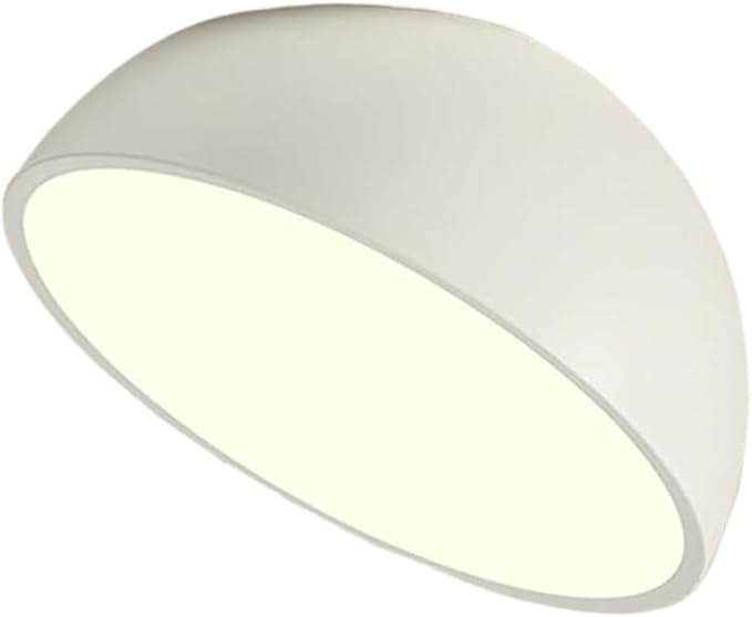 KISAD Modern and Minimalism Semi-Circular Ceiling Lights Iron Body Semi Flush Mount Ceiling Lamp Available in Black and White Three-Color Mode Ceiling Light Fixture for Bedroom(White,30CM/11.8IN)