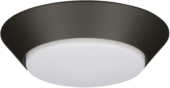 Lithonia Lighting Contractor Select 7 inch Round LED Flush Mount Thin Ceiling Light White 3000K Dimmable