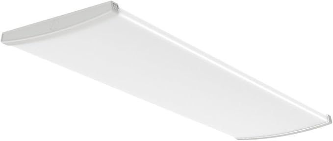 Lithonia Lighting TruWrap 4 Foot LED Ceiling Light Fixture, Low-Profile Wraparound LED Shop Light, Adjustable Lumens, Selectable Warm White/Cool White/Daylight Color, Curved Diffuser, Wide Width
