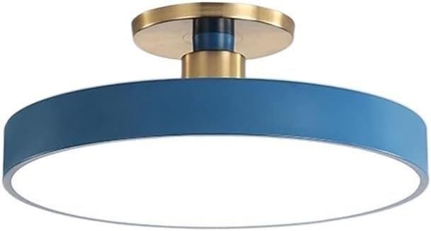 Minimalism Round LED Ceiling Light Modern Semi-Flush Mount Ceiling Lamp Close to Ceiling Light Fixture for Aisles Entrances Cloakroom Corridor Bedroom(White Light 6000K,50cm-Blue)
