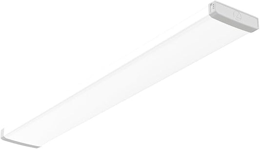 Lithonia Lighting TruWrap 4 Foot LED Ceiling Light Fixture, Low-Profile Wraparound LED Shop Light, Adjustable Lumens, Selectable Warm White/Cool White/Daylight Color, Flat Diffuser, Narrow Width