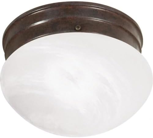 Nuvo Lighting SF76/670 One Light Mushroom, Old Bronze/Alabaster Glass