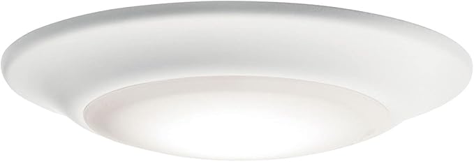 Kichler Gen 1 LED Downlight in White, 6” Ceiling Flush Mount Interior Dimmable Light, 3000K, (6” x 1.5”), 43878WHLED27