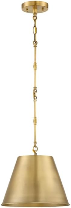 Savoy House 7-232-1-322 Alden Traditional Metal Cone Pendant, 1-Light 60 Watt, 9" H x 12" W, Warm Brass