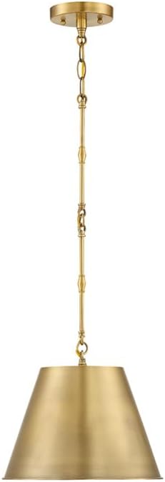 Savoy House 7-232-1-322 Alden Traditional Metal Cone Pendant, 1-Light 60 Watt, 9" H x 12" W, Warm Brass