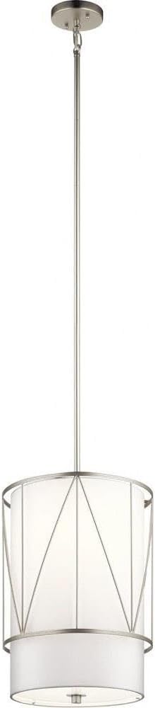 Kichler Birkleigh 18.25" 1 Light Pendant with Satin Etched Glass in Satin Nickel