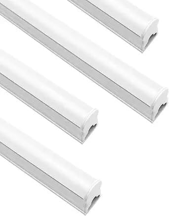 LightingWill 4 Pack LED Shop Light 2FT, Natural White 4000K, 10W, Linkable T5 Integrated Fixture, Utility LED Ceiling Light and Under Cabinet, Corded Electric with Built-in ON/Off Switch